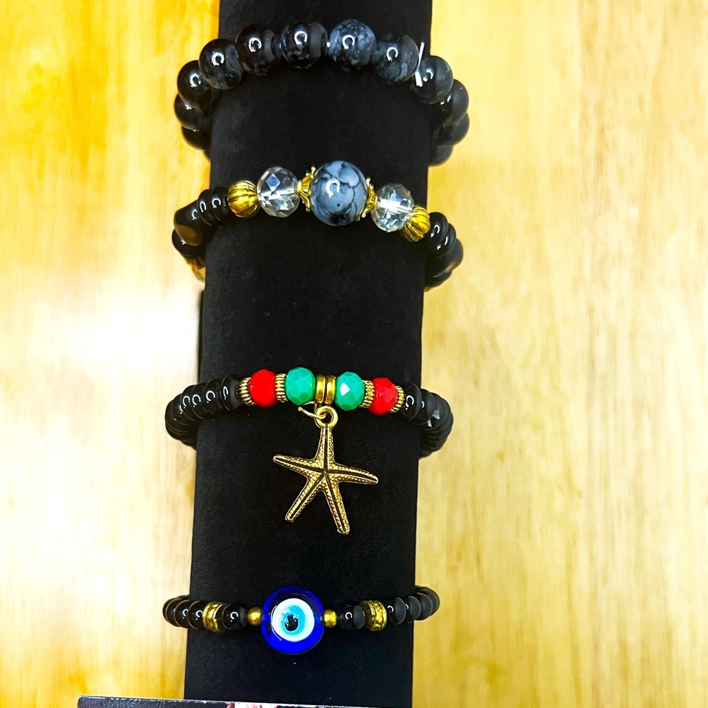 Black beaded Charm set
